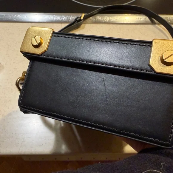 MCM Black Logo Trunk Crossbody with Gold Hardware - Picture 8 of 10